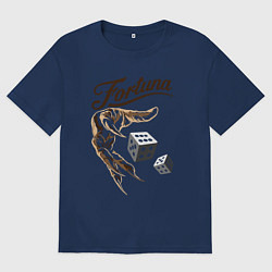 Футболка оверсайз мужская Рука с когтями и игральные кости, цвет: тёмно-синий