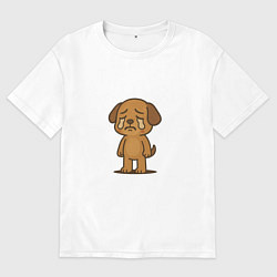 Футболка оверсайз мужская Crying Little Poppy, цвет: белый