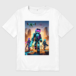 Футболка оверсайз мужская Minecraft - cyberpunk ai art fantasy, цвет: белый