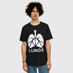 Футболка оверсайз мужская Легкие сигментарно, цвет: черный — фото 2