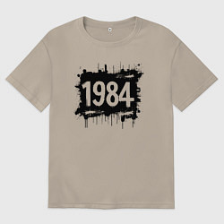 Футболка оверсайз мужская Ретро 1984, цвет: миндальный