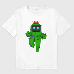 Футболка оверсайз мужская Tанцующий кактус из игры, цвет: белый