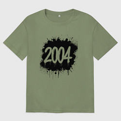 Футболка оверсайз мужская 2004 всплеск краски, цвет: авокадо
