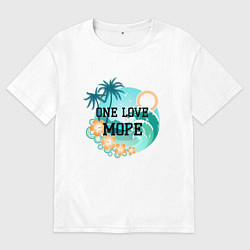 Футболка оверсайз мужская One love море, цвет: белый
