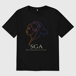 Футболка оверсайз мужская Shai the minimalist goat, цвет: черный