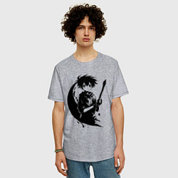 Футболка оверсайз мужская Художник с кистью аниме, цвет: меланж — фото 2