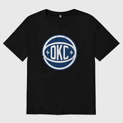 Футболка оверсайз мужская OKC ball, цвет: черный