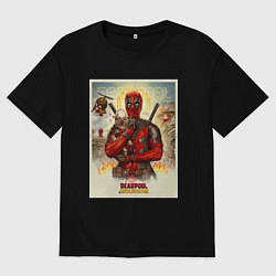 Мужская футболка оверсайз Дэдпул стоит