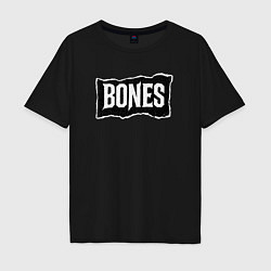 Футболка оверсайз мужская Bones лого, цвет: черный