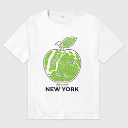 Футболка оверсайз мужская Сity of New York, цвет: белый