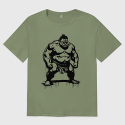 Мужская футболка оверсайз Грозный сумоист