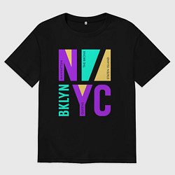 Футболка оверсайз мужская Районы в городе Нью-Йорк, цвет: черный