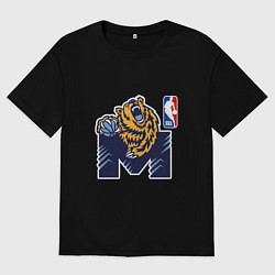 Футболка оверсайз мужская Гриззлис баскетбол, цвет: черный