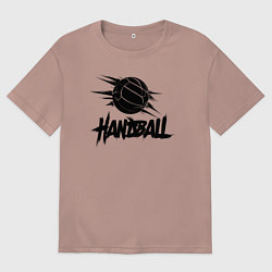 Футболка оверсайз мужская Динамичный гандбол, цвет: пыльно-розовый