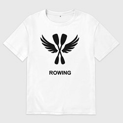 Футболка оверсайз мужская Гребные крылья весел, цвет: белый