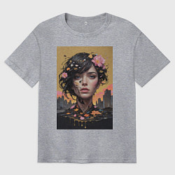 Мужская футболка оверсайз Городская муза