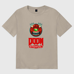 Мужская футболка оверсайз Doom eternal logo