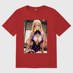 Футболка оверсайз мужская Марин Китагава наряде гламурной фифы, цвет: красный