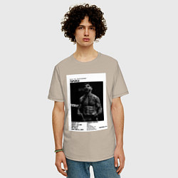Футболка оверсайз мужская Илия Топурия постер, цвет: миндальный — фото 2