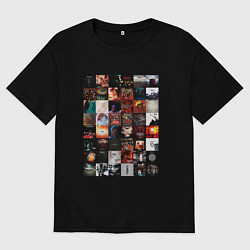 Футболка оверсайз мужская Slipknot - обложки, цвет: черный