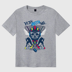 Мужская футболка оверсайз Хоккей