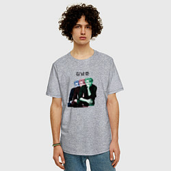 Футболка оверсайз мужская RM BTS, цвет: меланж — фото 2