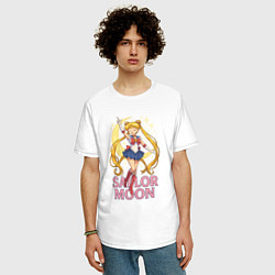 Футболка оверсайз мужская Sailor Moon, цвет: белый — фото 2