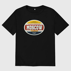 Футболка оверсайз мужская Москва Суперсерия, цвет: черный