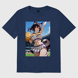 Футболка оверсайз мужская Ушаста группа поддержки, цвет: тёмно-синий