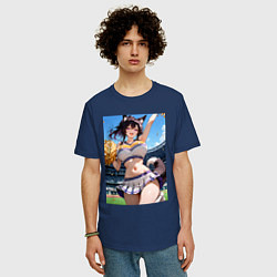 Футболка оверсайз мужская Ушаста группа поддержки, цвет: тёмно-синий — фото 2