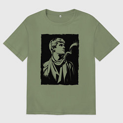 Мужская футболка оверсайз Есенин в стиле стрит-арт