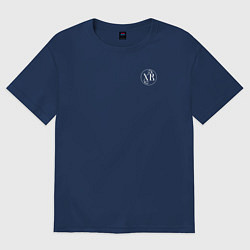 Футболка оверсайз мужская Христос воскресе белый узор, цвет: тёмно-синий