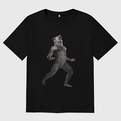 Футболка оверсайз мужская Ночной оборотень, цвет: черный