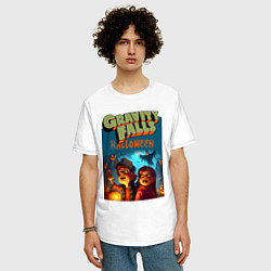 Футболка оверсайз мужская Диппер и Мэйбл - хэллоуин фантазия, цвет: белый — фото 2