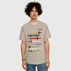 Футболка оверсайз мужская Adventure time swords, цвет: миндальный — фото 2