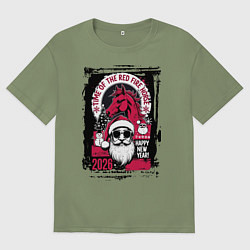 Футболка оверсайз мужская Красный огненный конь 2026, цвет: авокадо