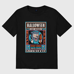 Футболка оверсайз мужская Halloween werewolf, цвет: черный