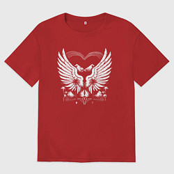 Мужская футболка оверсайз Сердце гор с крыльями