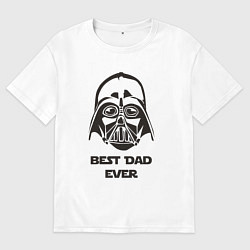 Футболка оверсайз мужская Лучший папка в мире, цвет: белый