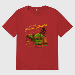 Футболка оверсайз мужская Visit Twin Peaks, цвет: красный