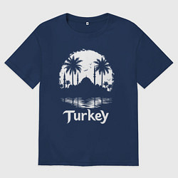 Футболка оверсайз мужская Лунный силуэт Турции, цвет: тёмно-синий