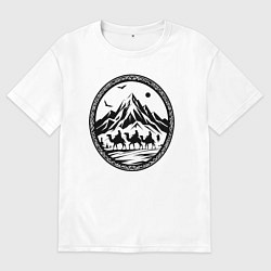 Мужская футболка оверсайз Караван у подножия гор