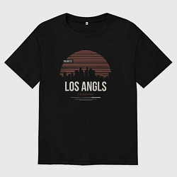 Футболка оверсайз мужская LA California, цвет: черный