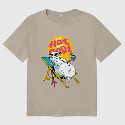 Футболка оверсайз мужская Тающий снеговик, цвет: миндальный