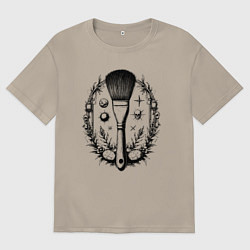 Футболка оверсайз мужская Космическая кисть, цвет: миндальный