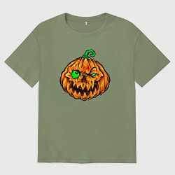 Мужская футболка оверсайз Тыква на хэллоуин