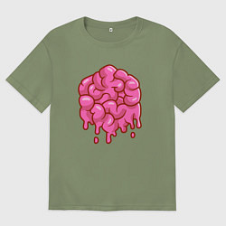Футболка оверсайз мужская Dripping brain, цвет: авокадо