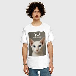 Футболка оверсайз мужская Yo - Im Oriental, цвет: белый — фото 2