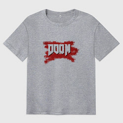 Мужская футболка оверсайз Doom with blood