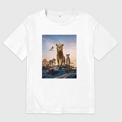 Мужская футболка оверсайз Семья львов